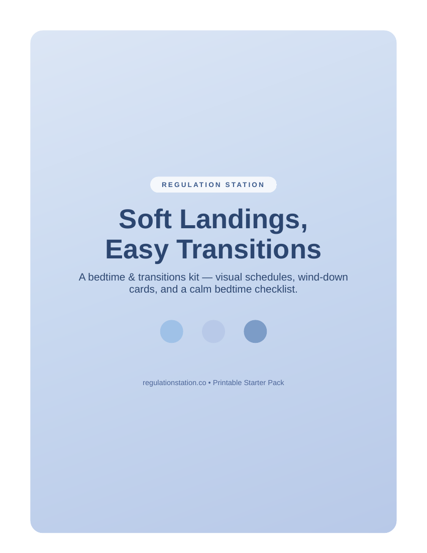 Soft Landings bedtime printable kit