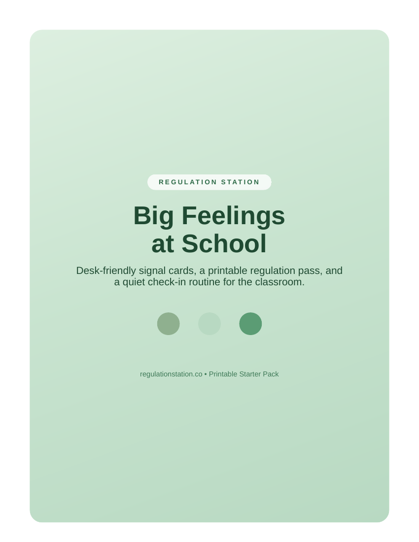 Big Feelings at School printable kit